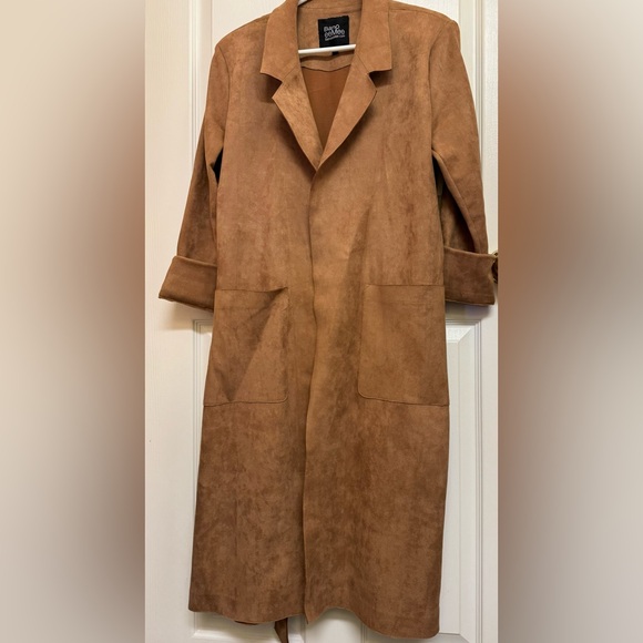 Faux suede long jacket - Picture 1 of 4